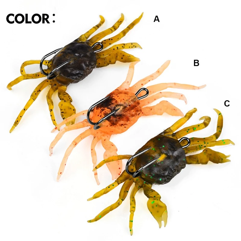 ZUKIBO Artificial Crab Soft Bait 3D Simulation Soft Fishing Lures with Sharp Hooks 130mm 32.5g Sinking Bait Fishing Tool Pesca
