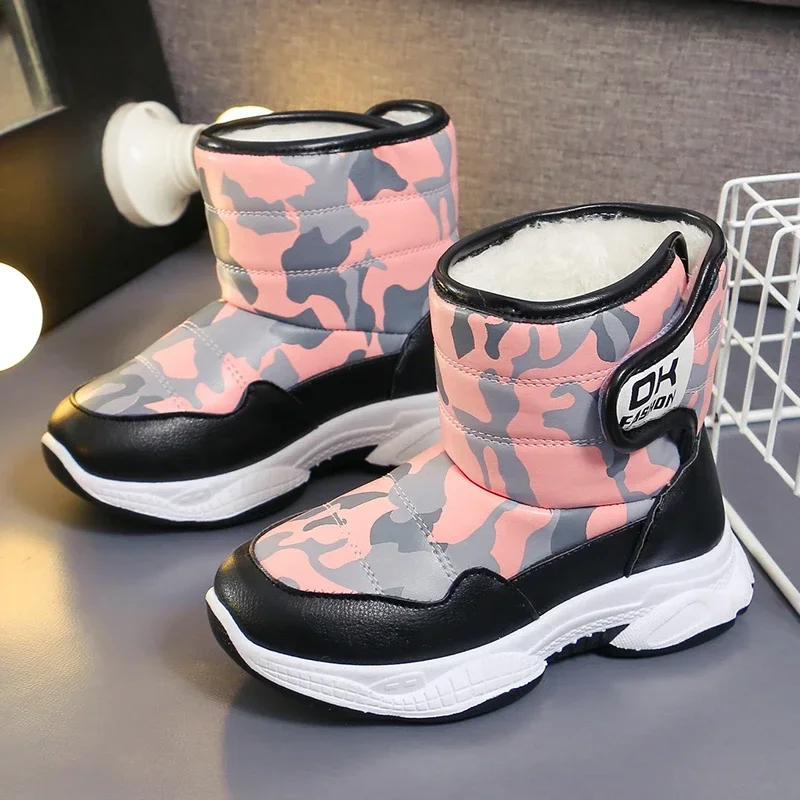 Children Snow Boots For Girls Boys Winter Korean Style Versatile Soft Bottom Anti-slippery Casual Warm Shoes Casual Shoes Children Boots
