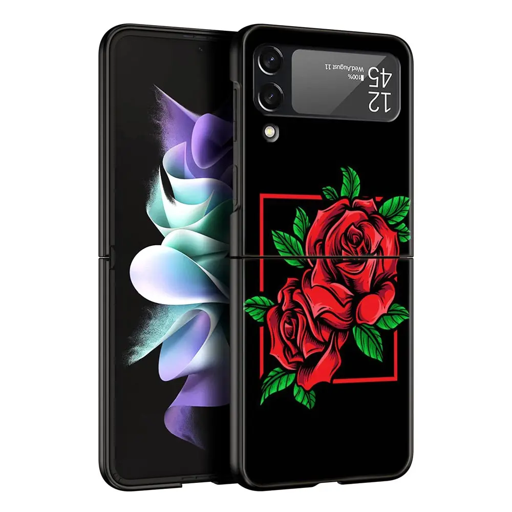 Elegant Red Roses Fashion Phone Case - Stylish Hard Folding Cover
