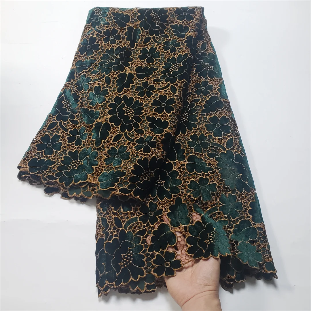 Factory Offers Latest Delicate Best Quality Soft Embroidered Velvet lace fabric For Party Evening Dress U_Ge5898 U_GE5398