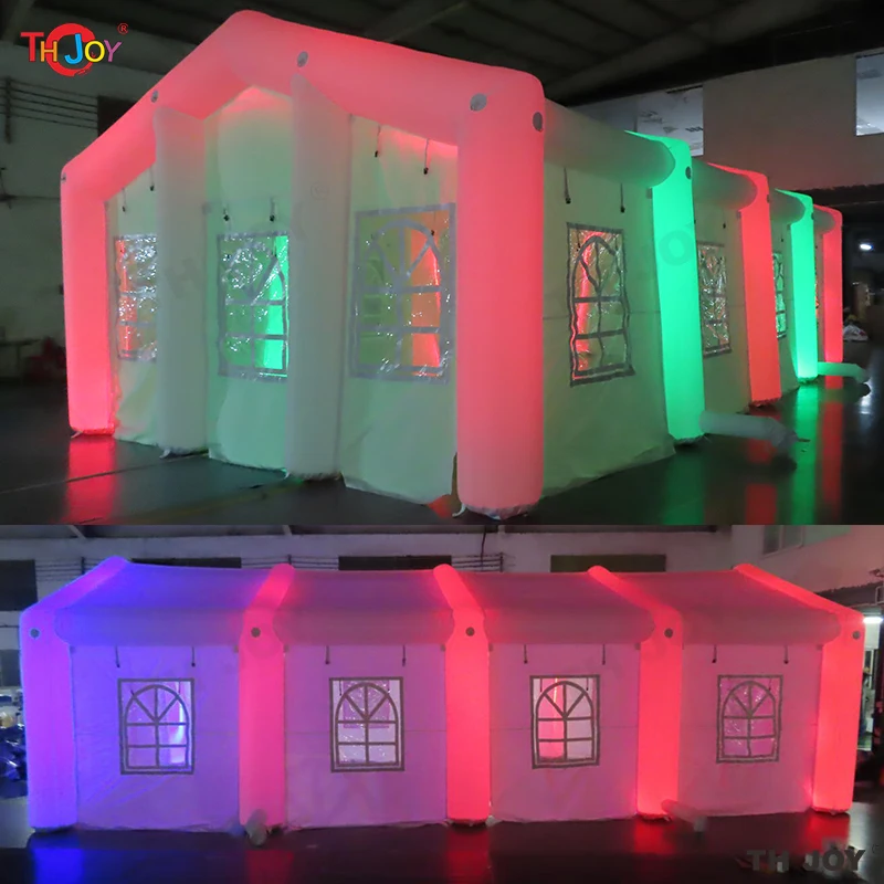 

20x10m led lighting White Inflatable Marquee Wedding Tent white Inflatable Tents for Event Exhibition large camping tent