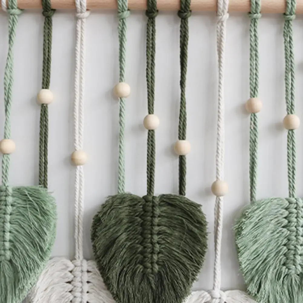 Leaf Macrame Wall Hanging Boho Room Home Decor Woven Aesthetic Wall Tapestry Living Room Wedding Decoration Gift
