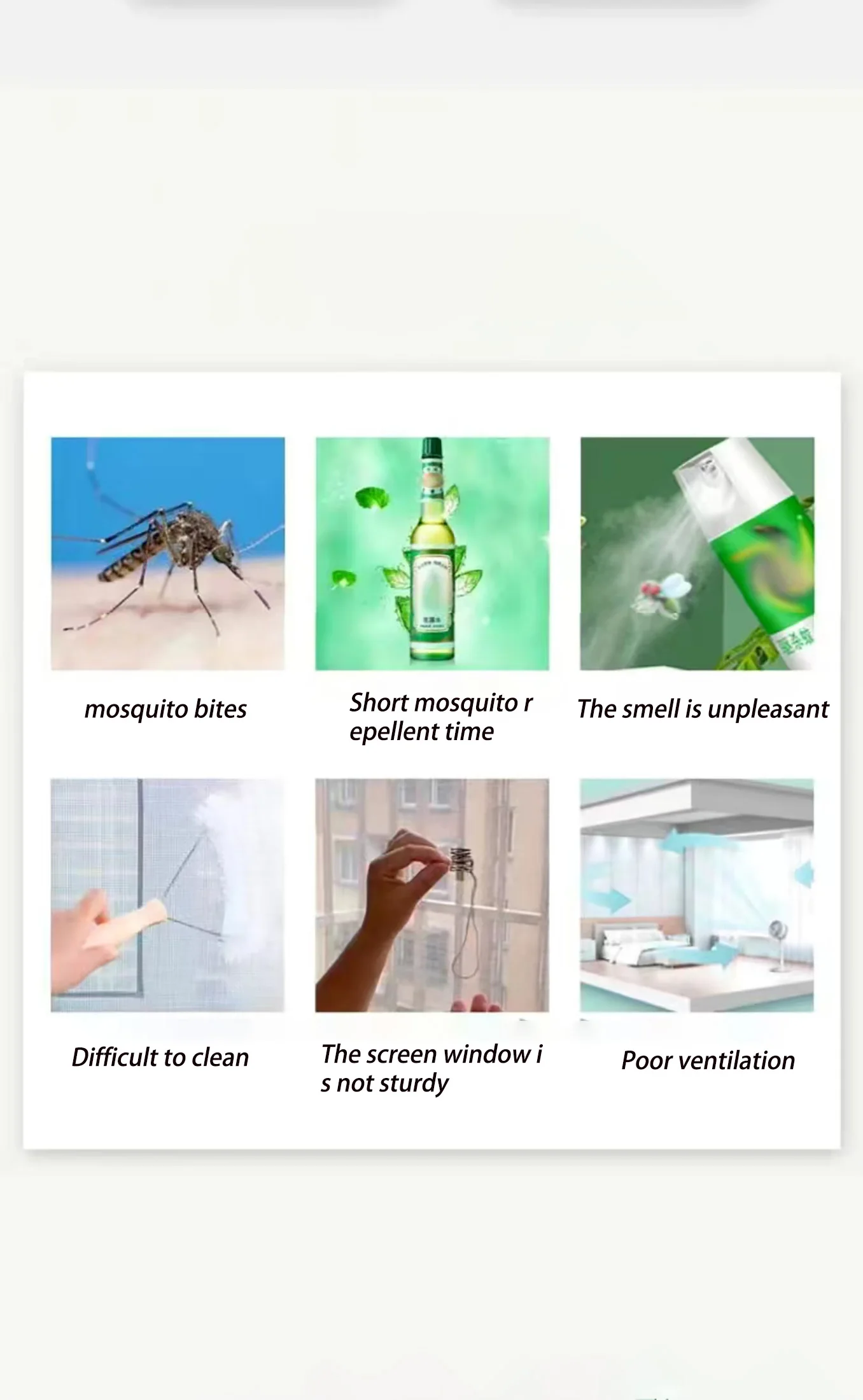 Description Picture 5 of itemBlack self-adhesive reusable window mosquito net, mosquito screen window, sheer cloth, customizable washable