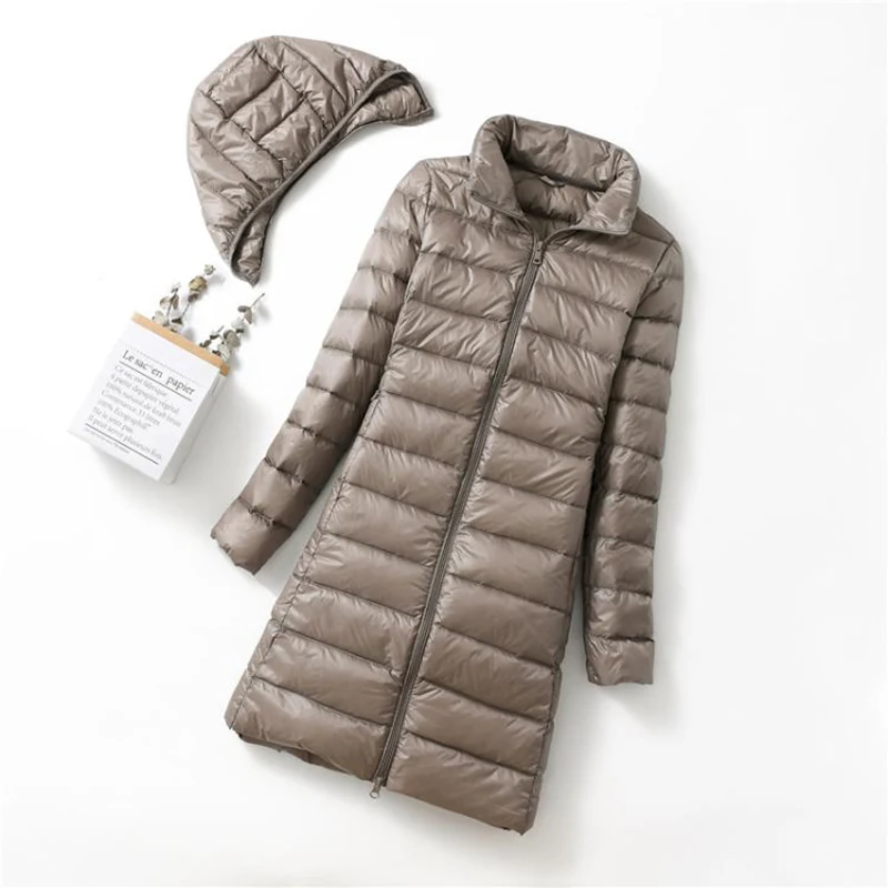 Plus Size New Women Thin Down Jacket White Duck Down