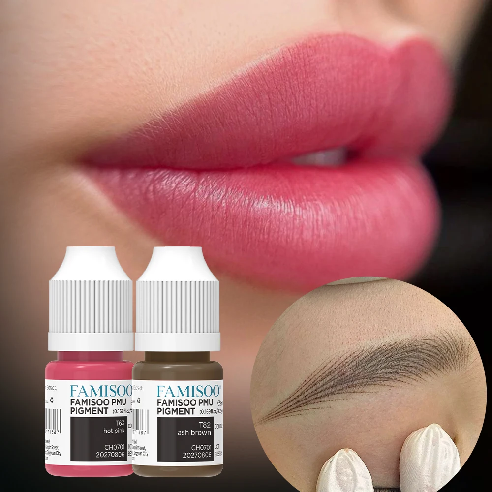 Tattoo ink tattoo ink pigment tattoo ink kit FAMISOO 5ML Permanent Makeup Pigment Tattoo Lips Tattoo inks Eyebrows Eyeliners Pigments Microblading Pigment Pigments