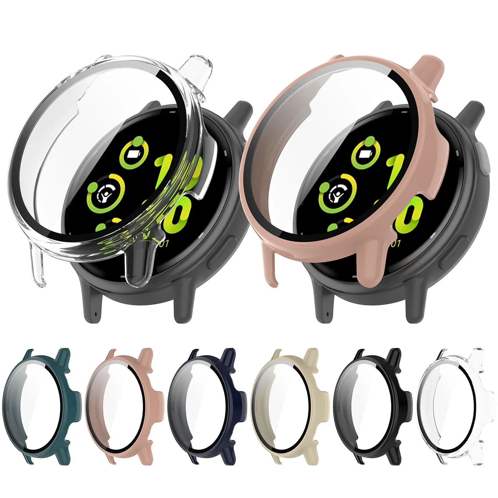 

Hard Shell Glass Screen Protector Film Edge Frame Case For Garmin Vivoactive 5 Smart Watch Protective Cover Guard Accessories