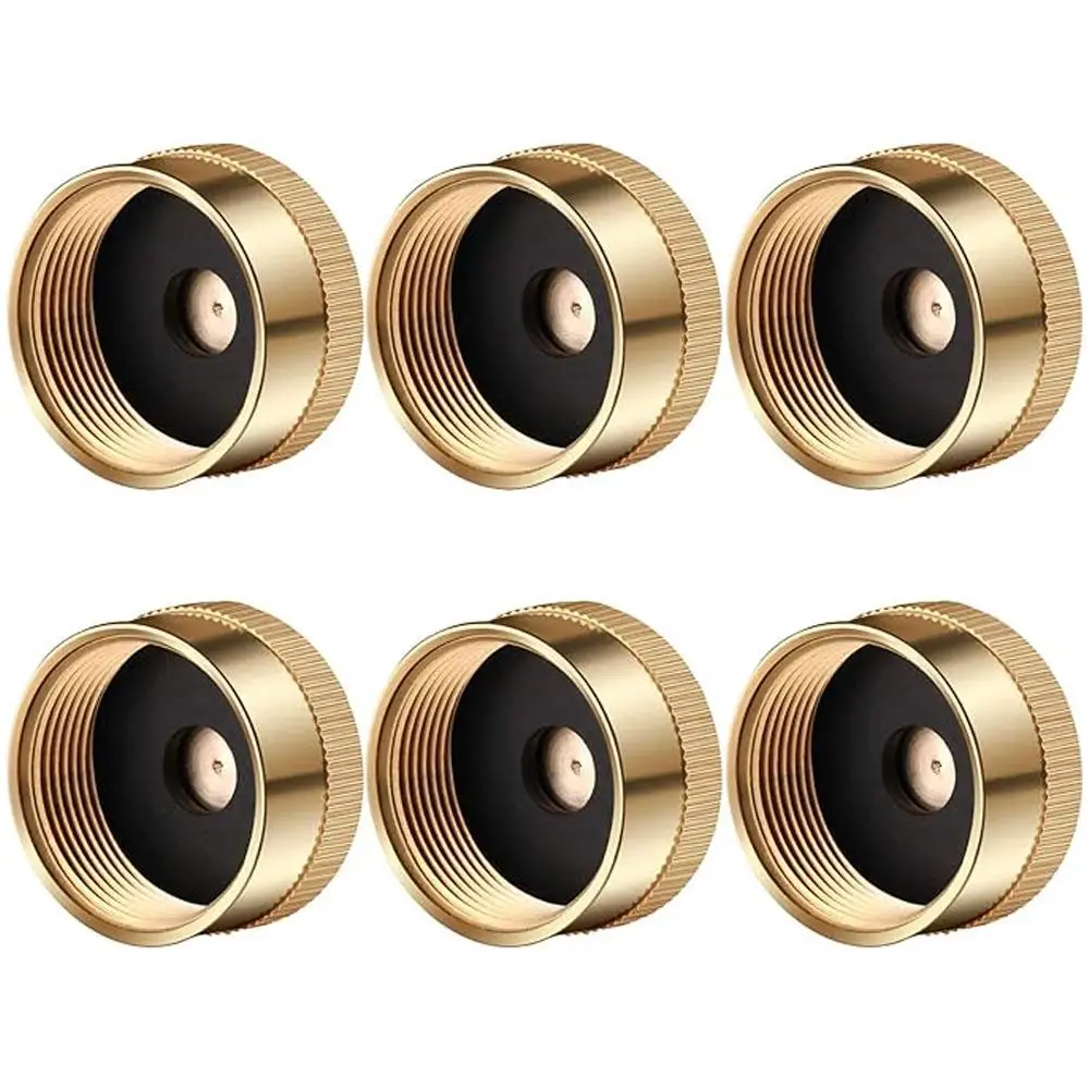 6Pcs Brass Refill Cap 1 LB Propane Bottle Cap Gas Tank Cylinder Sealed Protect