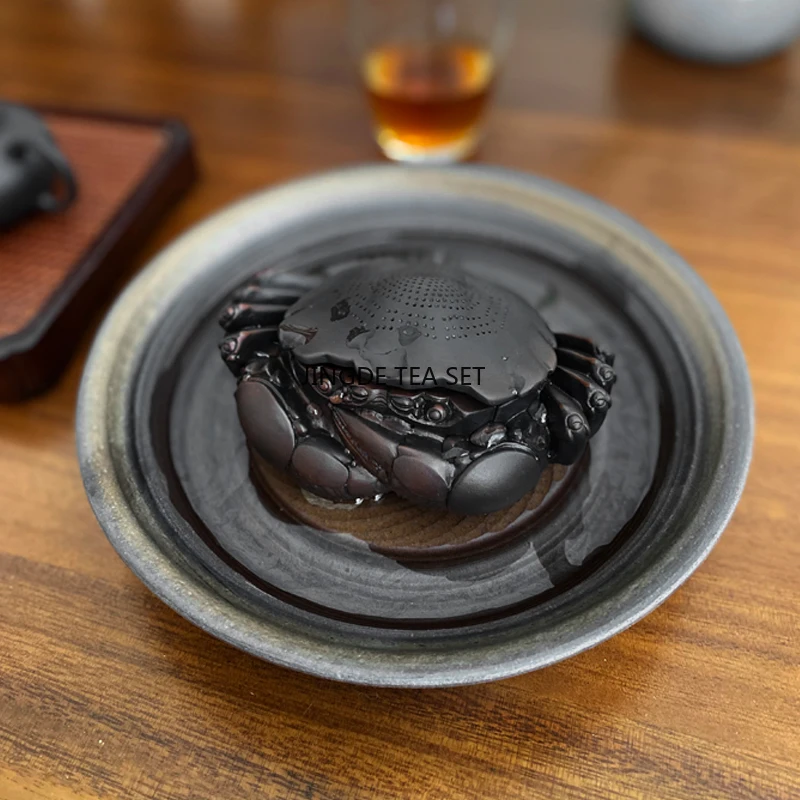 Purple Pottery Crab Tea Pet Tea Ceremony Accessories Living Room Desktop Tea Tray Decoration