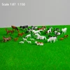 HO/N Scale Model Miniature Horses Cows Farm Animals 1:87 1:150 ABS Plastic Toys For Prairie Scene Layout Diorama Kits 10Pcs 1