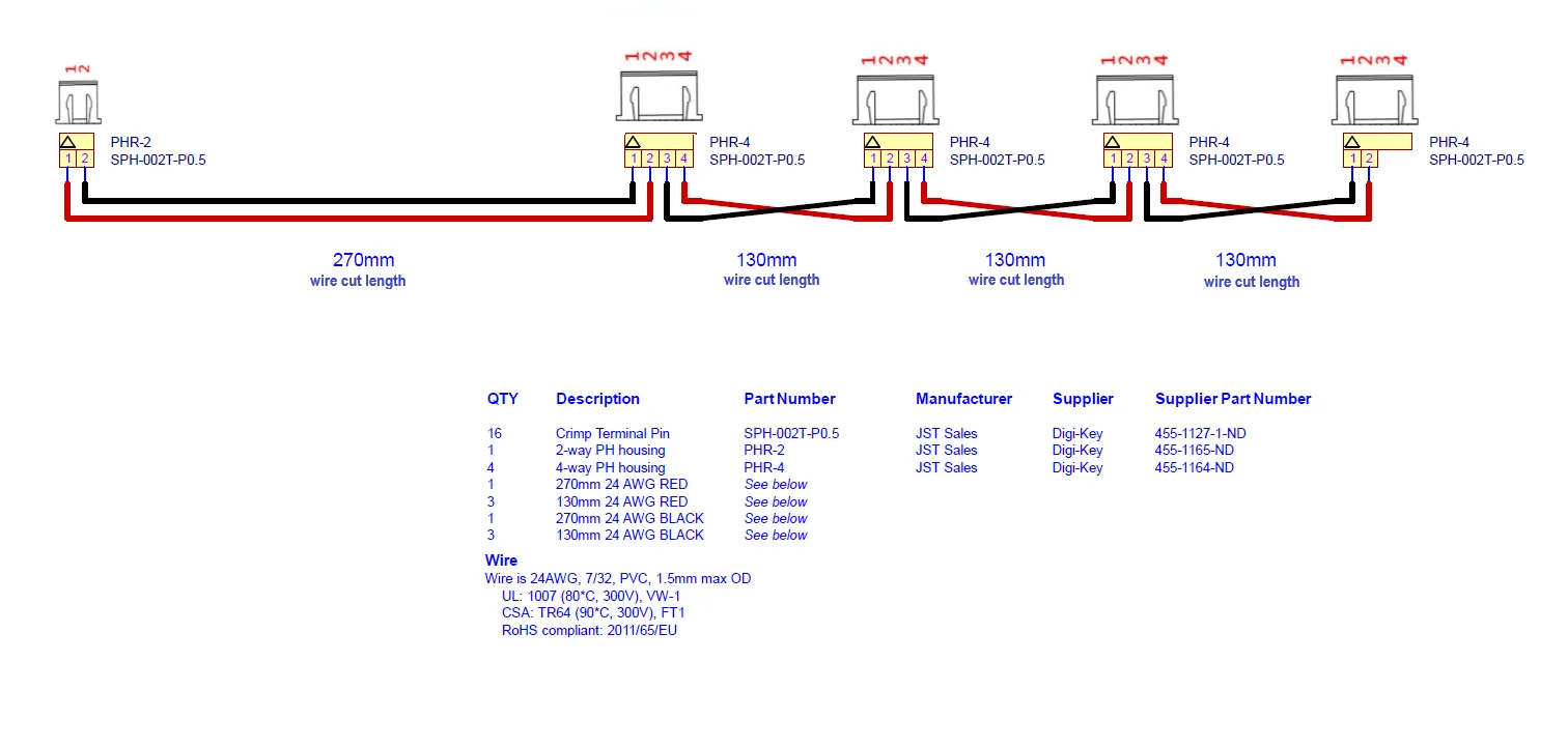 

Кабель 24AWG 300 мм PH2.0 со штыревыми соединителями 2,0 мм со штыревыми соединителями 300 мм с двойной головкой на заказ