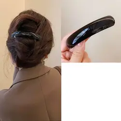 Chic Korean Glossy Elliptical Hair Clip - French Style Retro Trendy Headwear (Style 1)