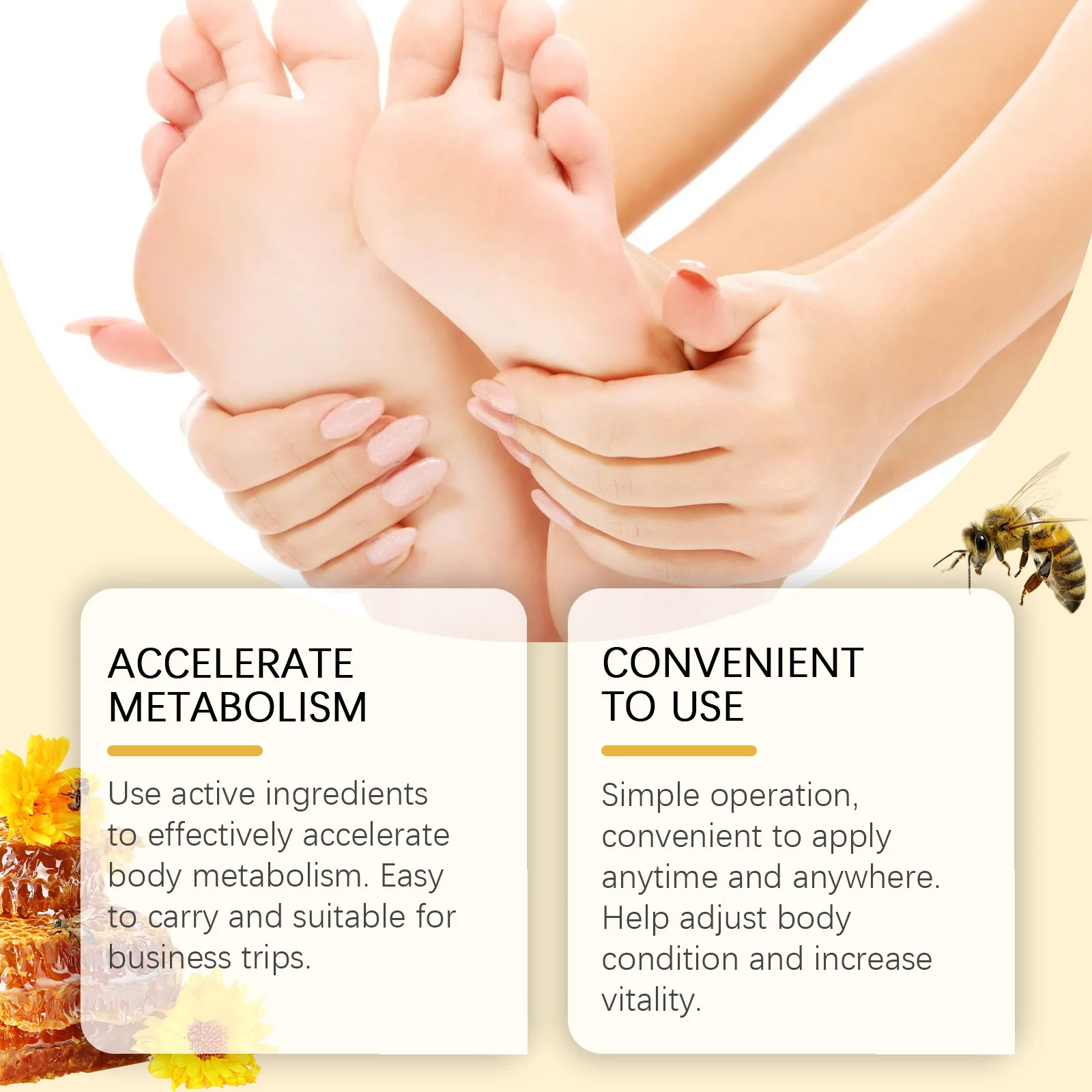 Natural Herbal Foot Pads Foot Pads Bee Venom Foot Patch Lymphatic Drainage Detox Anti Edema Relieve Stress Improve Sleeping Toxins Cleansing Body Shaping Foot Pads