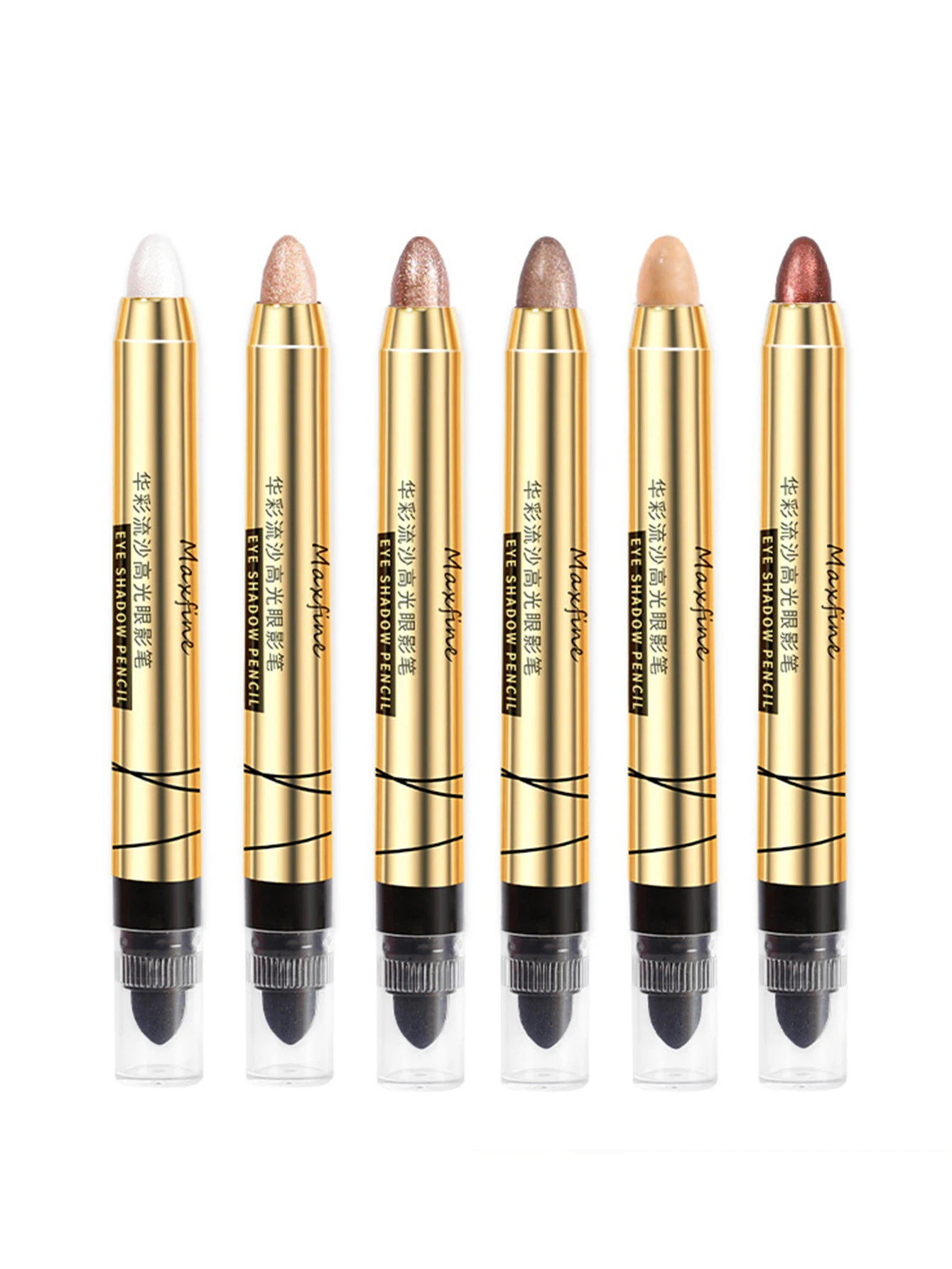 High Gloss Eyeshadow Pencil Double End Beads Bright Flash Eyeshadow Stick Anti Sweat Long Acting High Color Eyeshadow 5