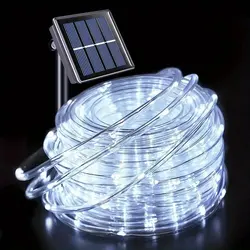 Outdoor Solar LED Rope Lights for Garden and Wedding Decorations - Fairy String Lights for Parties and Holiday Decor (White Light)