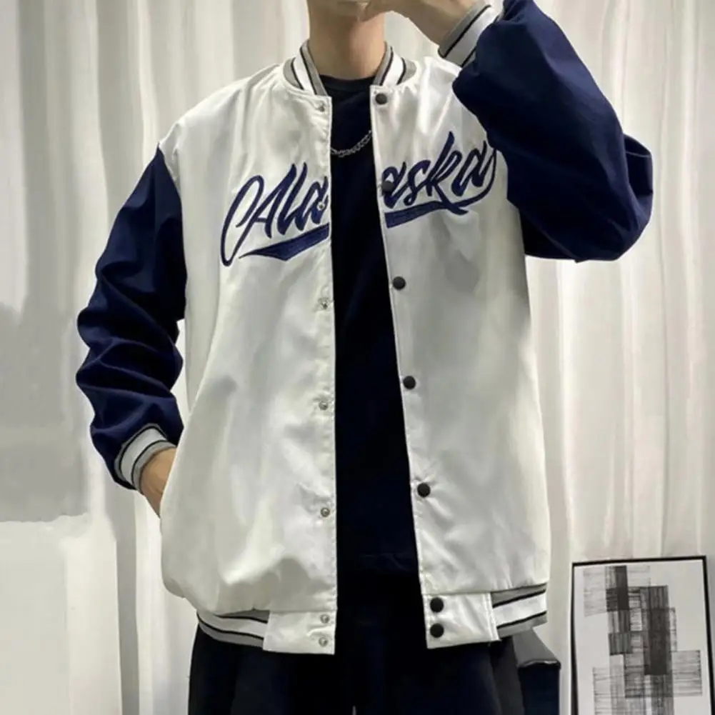 

Patchwork Bomber Jacket Men Women High Street Loose Casual Letter Coats Unisex Retro Varsity Hip Hop Autumn Baseball Outwear