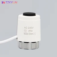 วาล์วทำความร้อนใต้พื้นปกติแล้วไม่เปิด AC 230V ท่อร่วมฮีตเตอร์ความร้อนสำหรับ M30x1.5เทอร์โมสตัทความร้อนใต้พื้น 6
