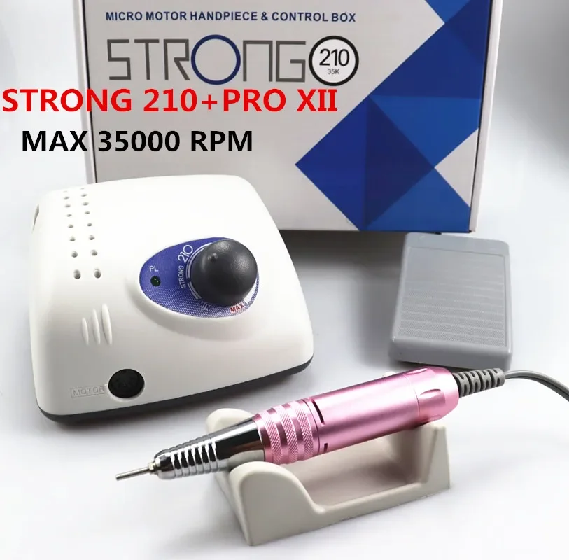 

Strong 210 PRO XII Nail Drill 65W 35000 Machine Cutters Manicure Electric Nail Drill Milling Manicure Machine Polish Nail File