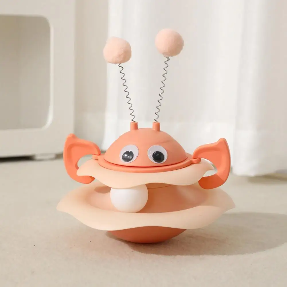Cat Ball Track Toy Interactive Bee Shaped Cat Tower Turntable Tumbler Cats Toy with Spring Pom Pom Ball for Cat - PeticaDeals