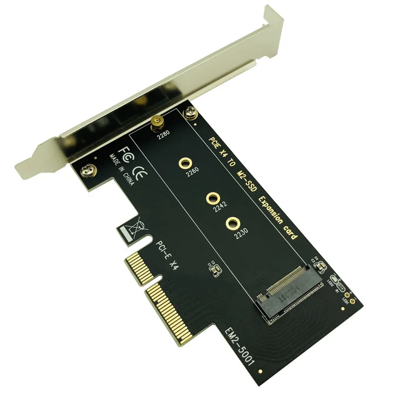 

Socket M key M.2 NVMe SSD to PCIe Adapter Card Support PCI Express 3.0 x4 2230 2242 2260 2280 Size M.2 SSD FULL SPEED Riser Card