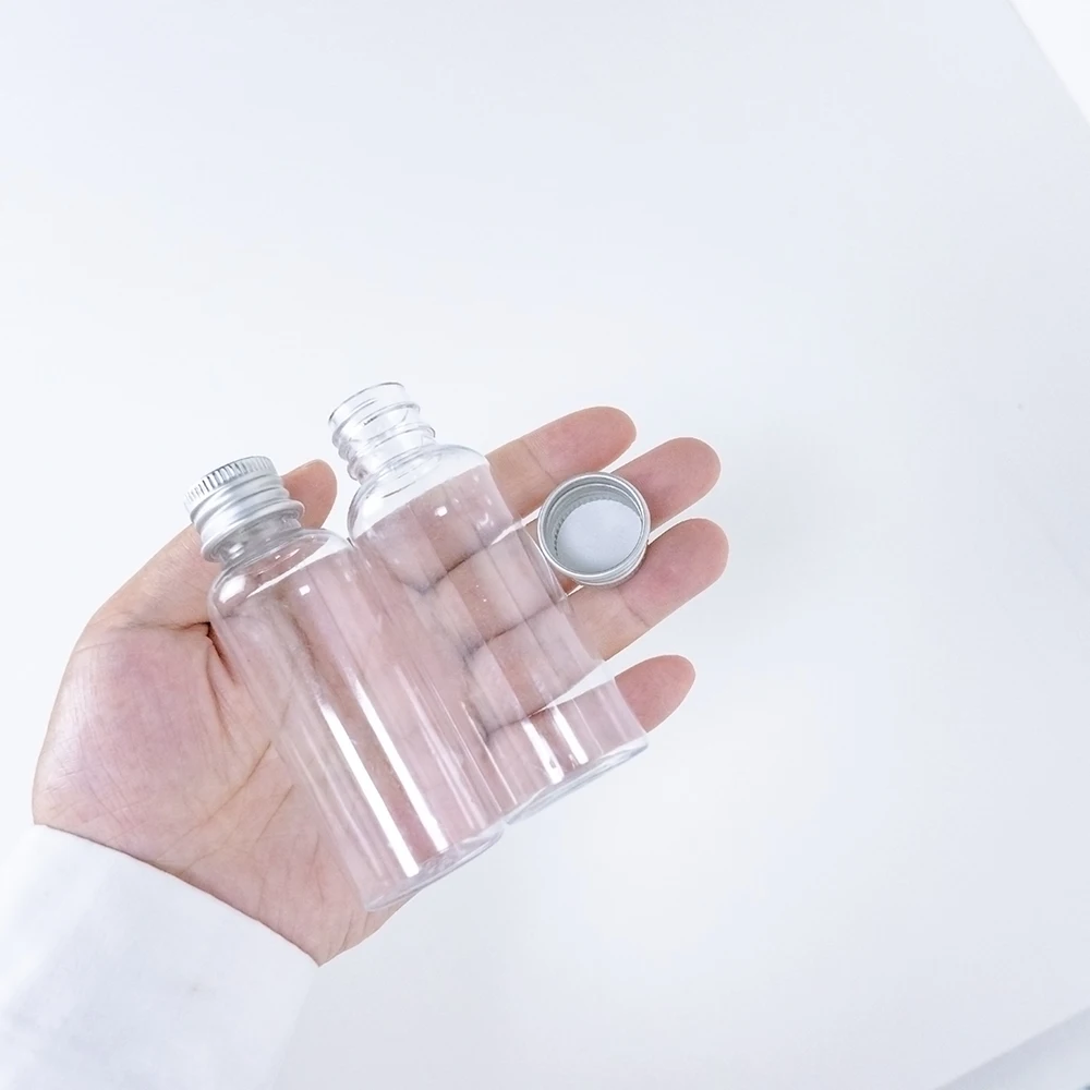 100Pcs Plastic Bottle With Aluminium Screw Cap 5ml to 100ml Refillable Bottles refillable bottles