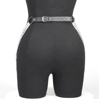 Women Sexy Leg Chain Harness garter Belt Waist Corset Belt Leather Harness Waists Thigh Harness Gothic Clothing Accessory 4