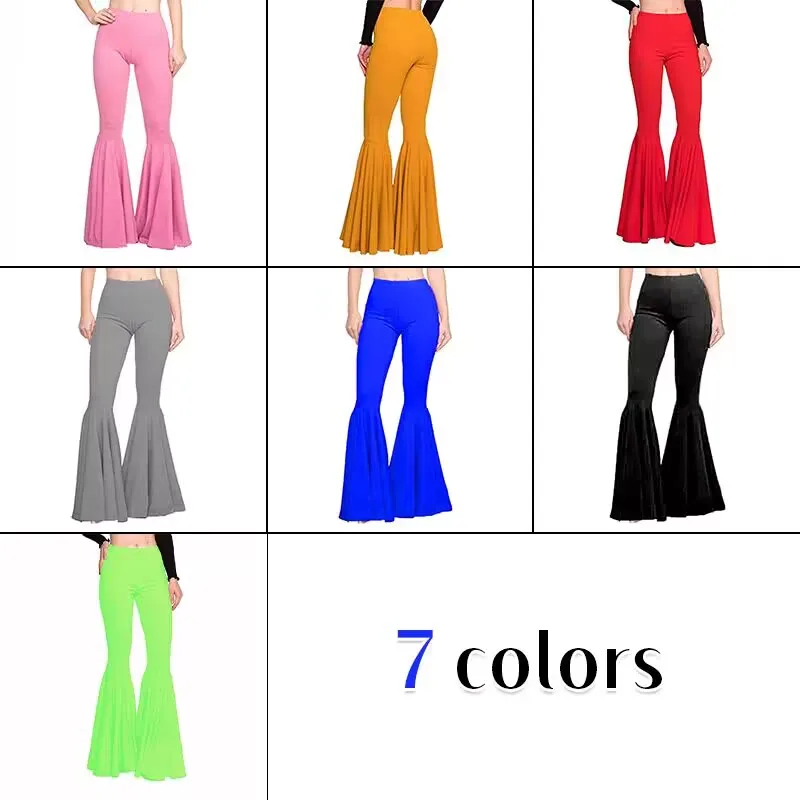 여성 하이 웨이스트 스키니 플레어 바지 슬림 피트 스트레치 바지 요가 플레어 바지 streetwear lady bodycon 섹시한 벨 바닥 스타킹