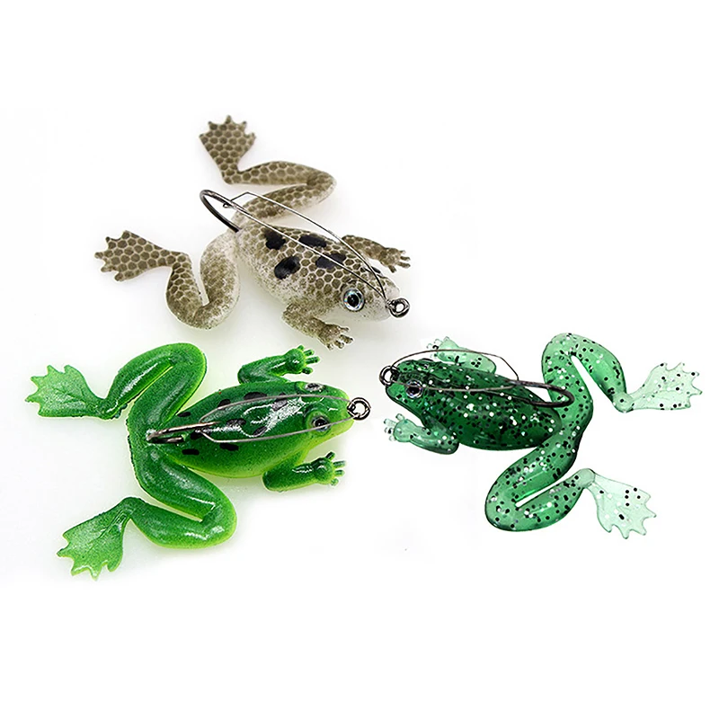 

4.5g/6cm Durable Portable Lifelike New Rubber Frog Spinner Sinking Bass Bait Soft Fishing Lures