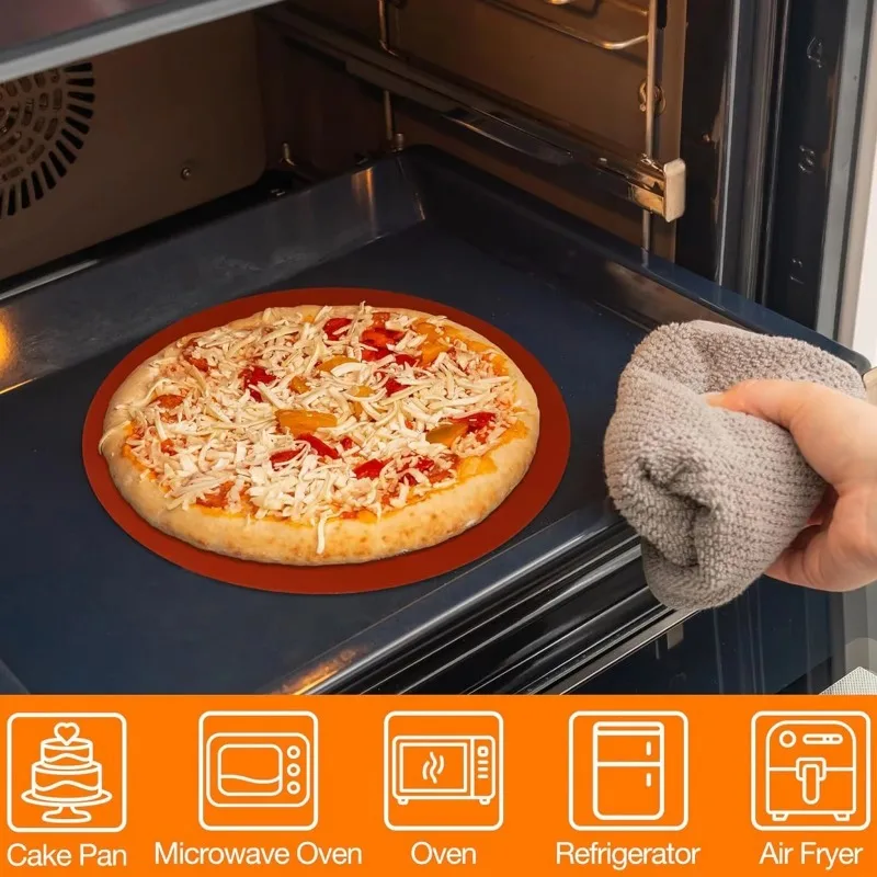 1/2PCS Circular silicone baking pad reusable and non stick oven pad suitable for air fryers and ovens