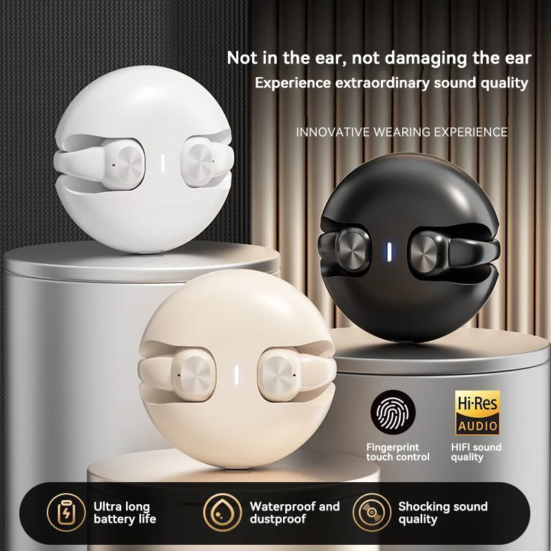 Wireless Bluetooth Sports Headphones Clip On Ear Style Non In Ear Headphones With Mic High-Quality Noise Reduction Headsets