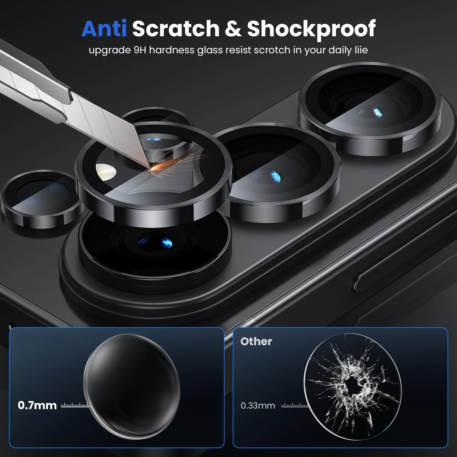 Premium Tempered Glass Camera Lens Screen Protector