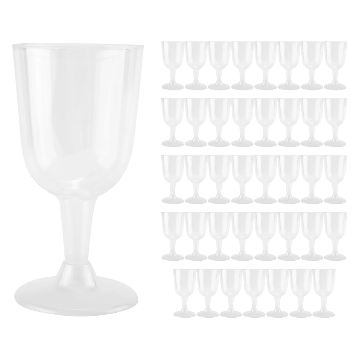 

Clear Plastic Wine Glass Recyclable - Shatterproof Wine Goblet - Disposable & Reusable Cups for Champagne, Dessert