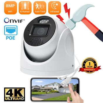 4K 8MP IP Camera POE H.265 Onvif Wide Angle 2.8mm Outdoor Audio AI Humanoid detection Home CCTV Surveillance Camera icsee XMEYE 1