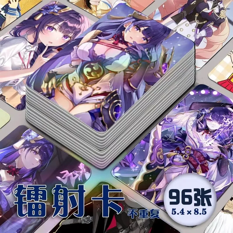 Genshin Impact Arlecchino Peruere Otets Raiden Ei Baal Raiden Shogun Beelzebul Neuvillette Nahida Buer Laser Mini Card 96pcs