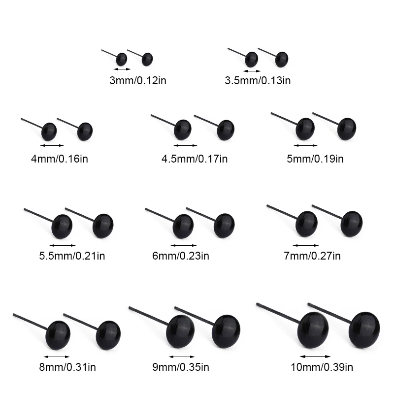 KRABALL 100 Pairs 3-10mm Safety Plastic Toy Eyes Eyeballs for Bear Animal Doll Making Puppet DIY Crafts Felting Tool Accessories plastic safety eyes