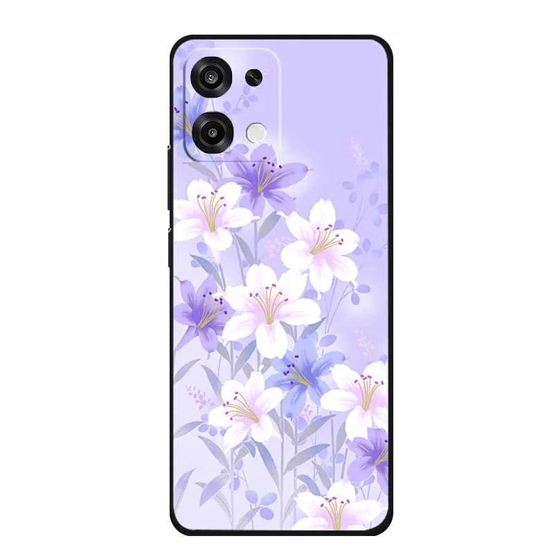 Slim Black Silicone Soft Phone Case with Colorful Design – Durable Back Cover