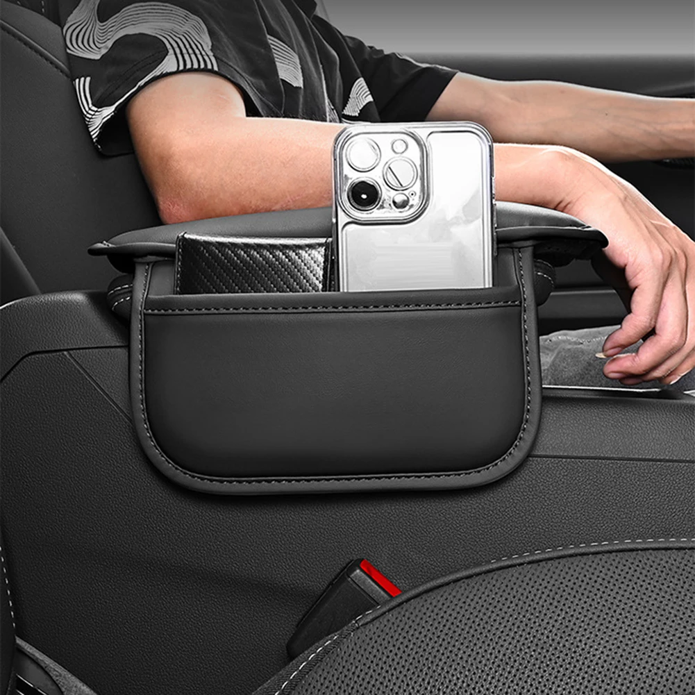 

Car Armrest Box Pad Universal Leather Armrest Cushion With Pocket Central Elbow Support Arm Rest Mat Storage Pocket Memory Foam