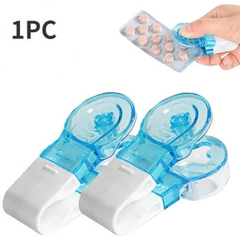 1pc Portable Pill Taker Remover with Medicine Box Household Gadgets, Tablets, Pills Assistance Tool New Design Pill Dispenser