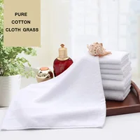 Hotel towels 100% pure cotton white set embroidered gym travel hand towels face towels machine washable hair towels combed cotto 1