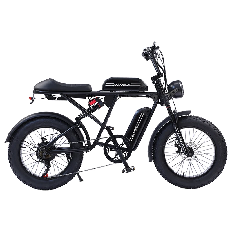 

Retro Ebike 750W 48V 13AH/26AH 20*4inch Fat Tire Electric bike Mountain Snow Electric Bicycles EU US Stock AKEZ Adult Motorcycle