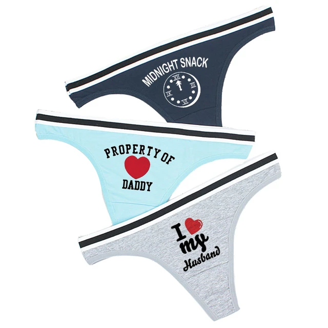 Hot Sexy Women Thongs T Back Underwear Funny Print G String