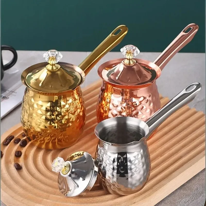 Stainless Steel Turkish Coffee Decanter Rustproof Turkish Coffee Warmer With Spout For Milk Chocolate Butters Melting