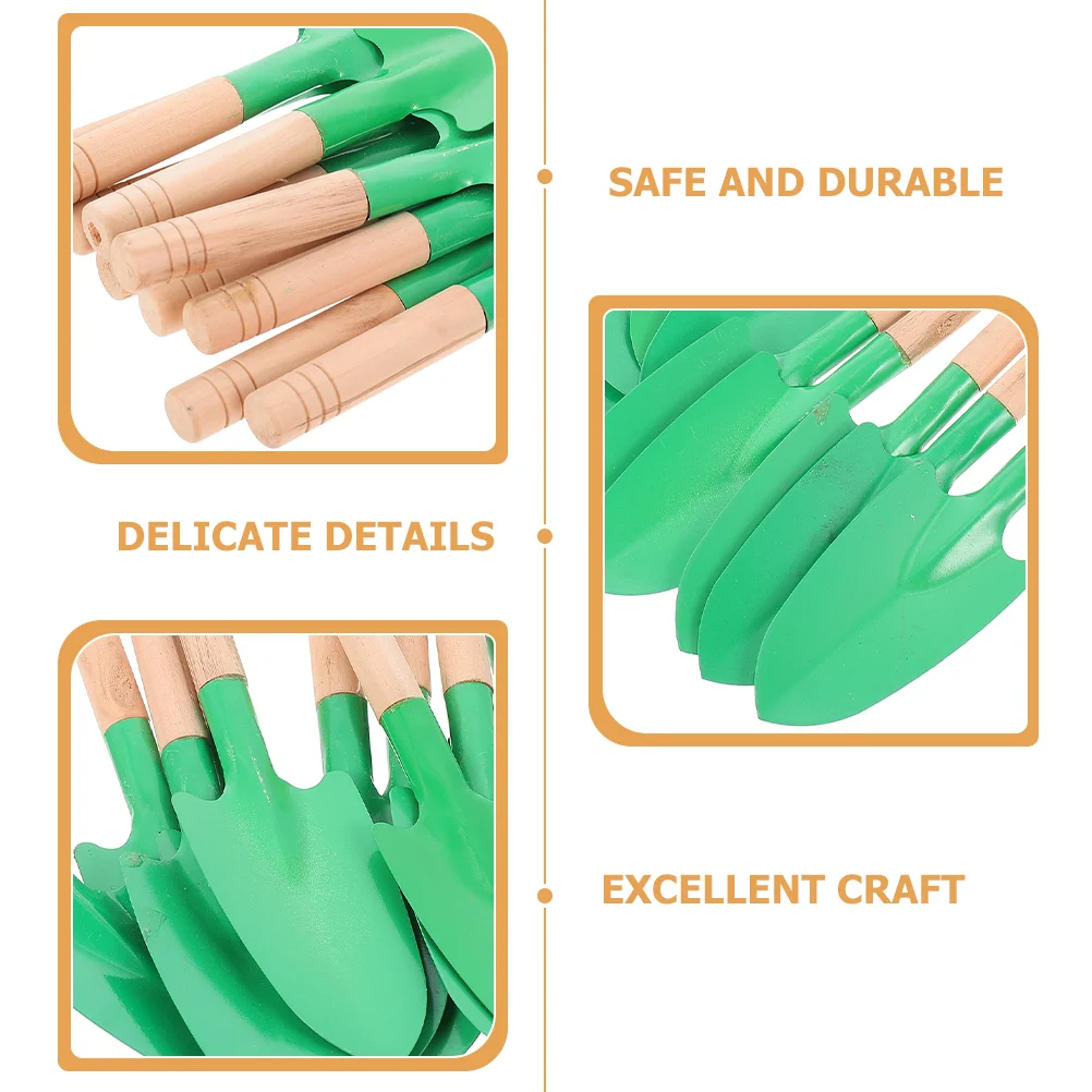 8 Pcs Garden Spade Wooden Handle Small Shovels for Digging Child Planting Trowel