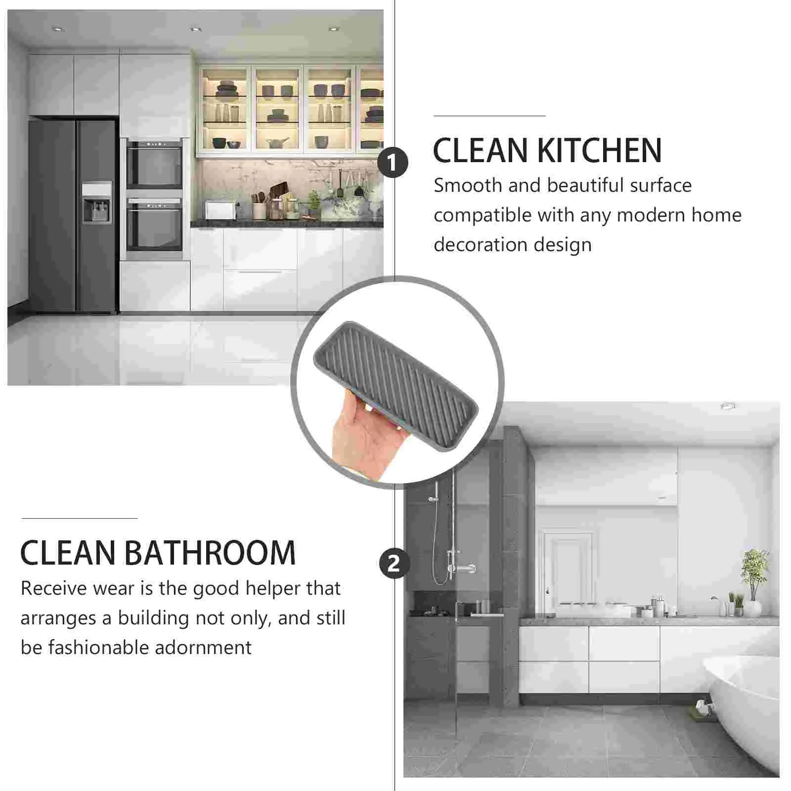 Silicone Pad Draining Tray Flatware Soap Dispenser Holder Silica Gel Makeup Sponge Dish Drying Mat 2