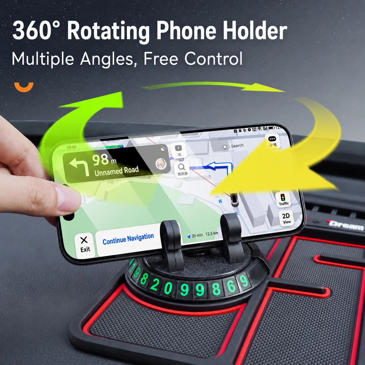 Versatile Non-Slip Dashboard Silicone Car Mat & Phone Holder