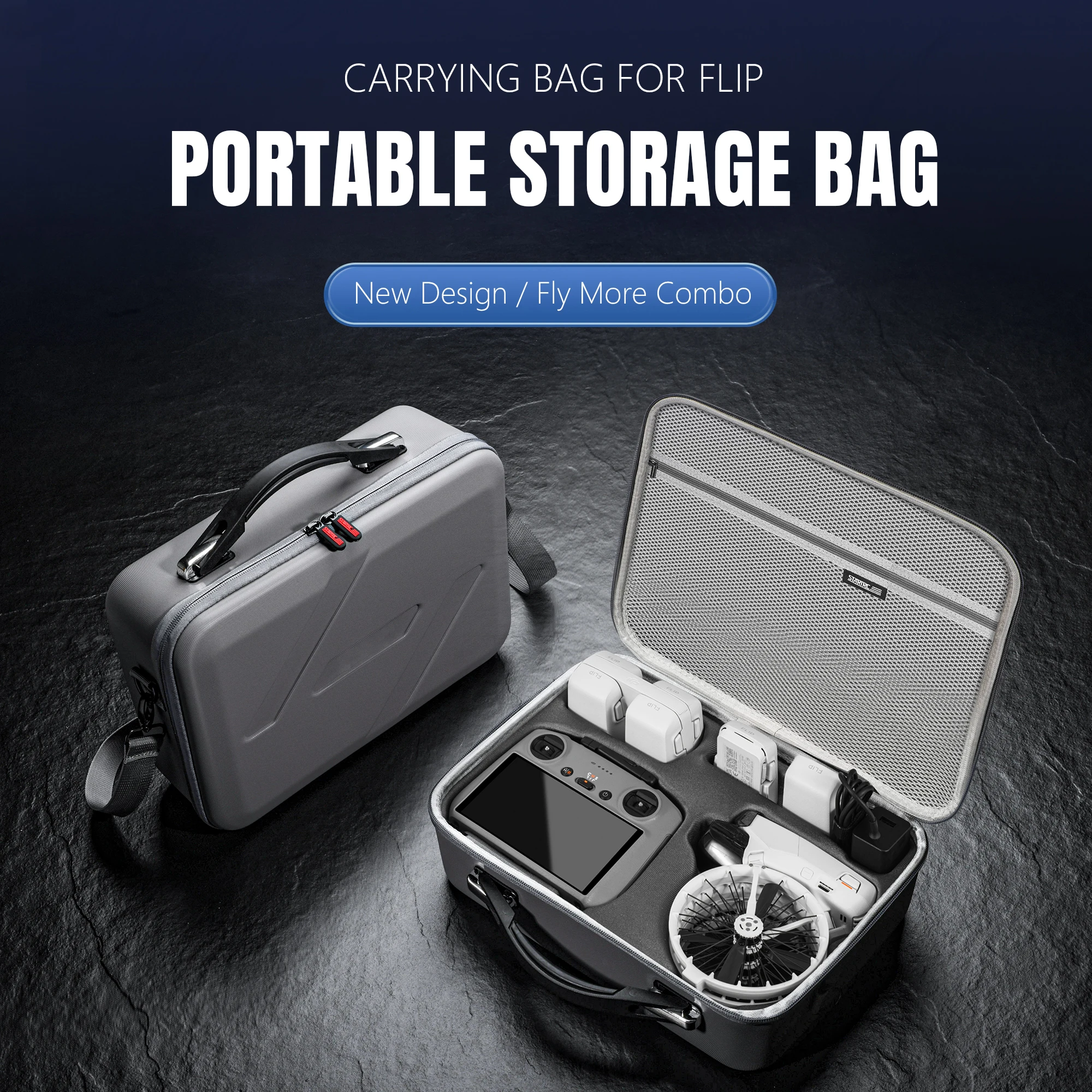 Sac à bandoulière en cuir PU protégeant DJI Flip Fly More Combo et accessoires
