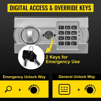 VEVOR 70L Security Safe Box Home Safe Steel Safe Box Strong Box w Digital Lock Electronic Large Double Door For Money  Jewelry 4