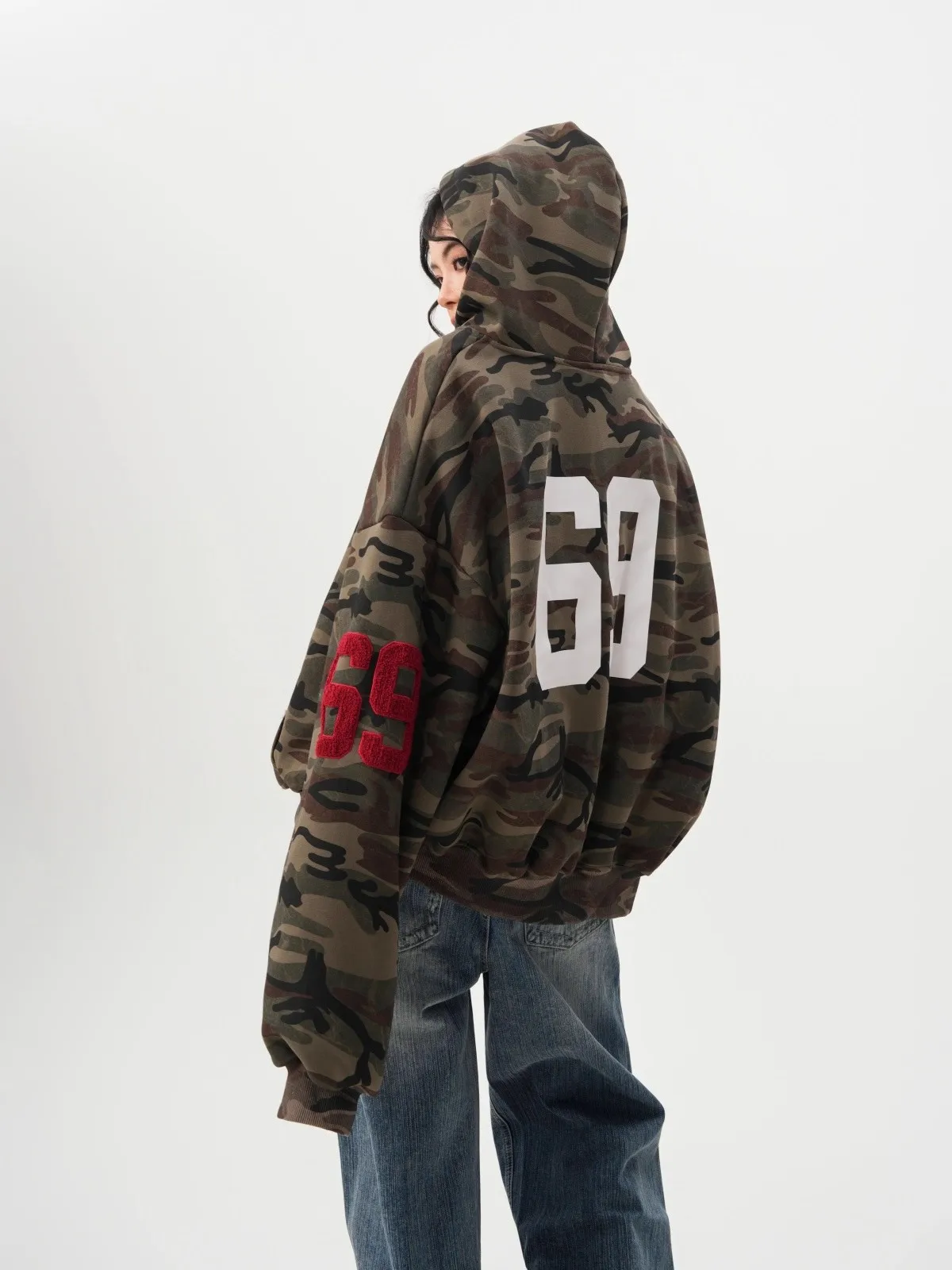 American High Street Camouflage Open Cardigan Hoodie For Men Women Spring Autumn Fashion Couple Zipper Jacket Loose Streetwear