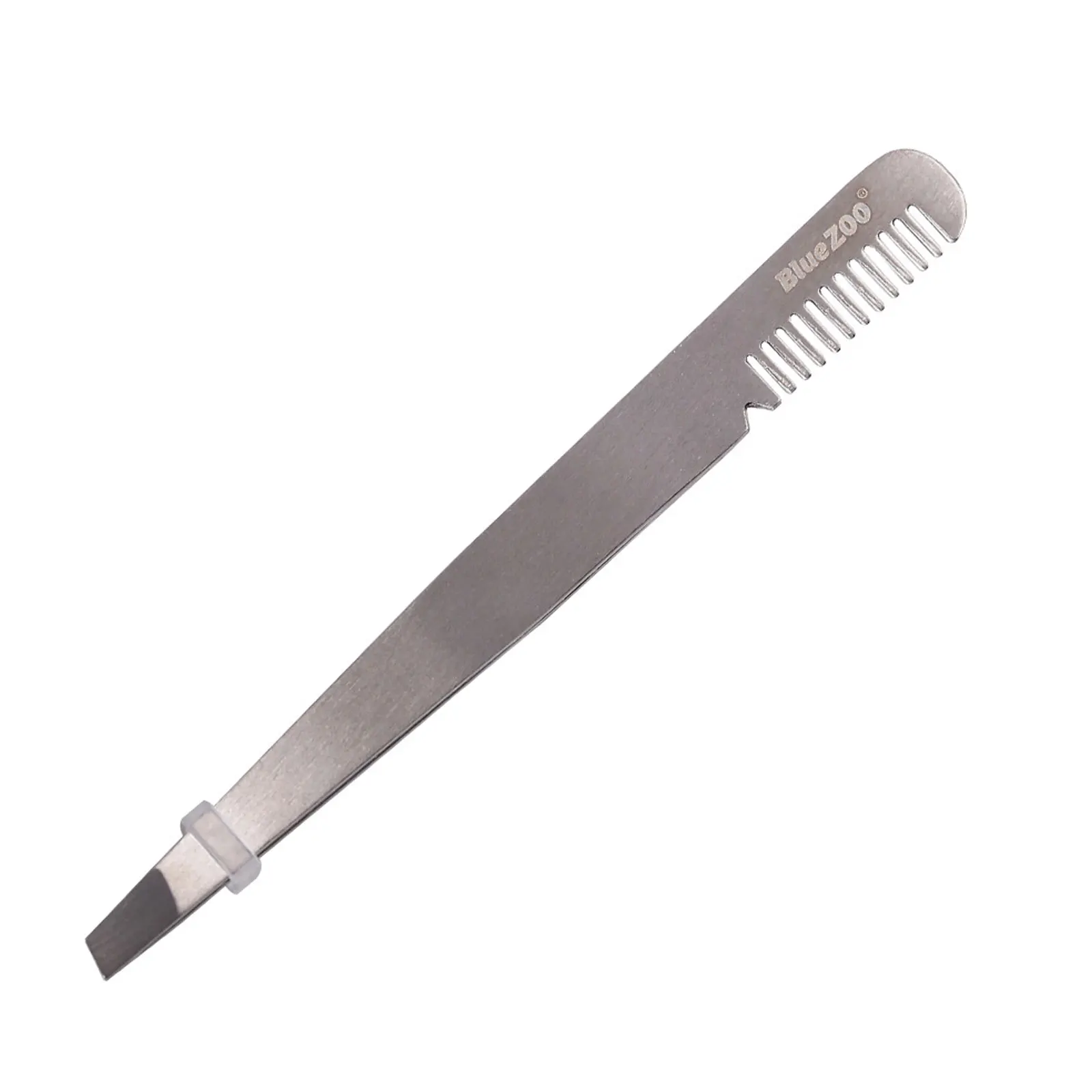 1pc Stainless Steel Eyebrow Tweezer With Brush Comb Tongs Eyelashes