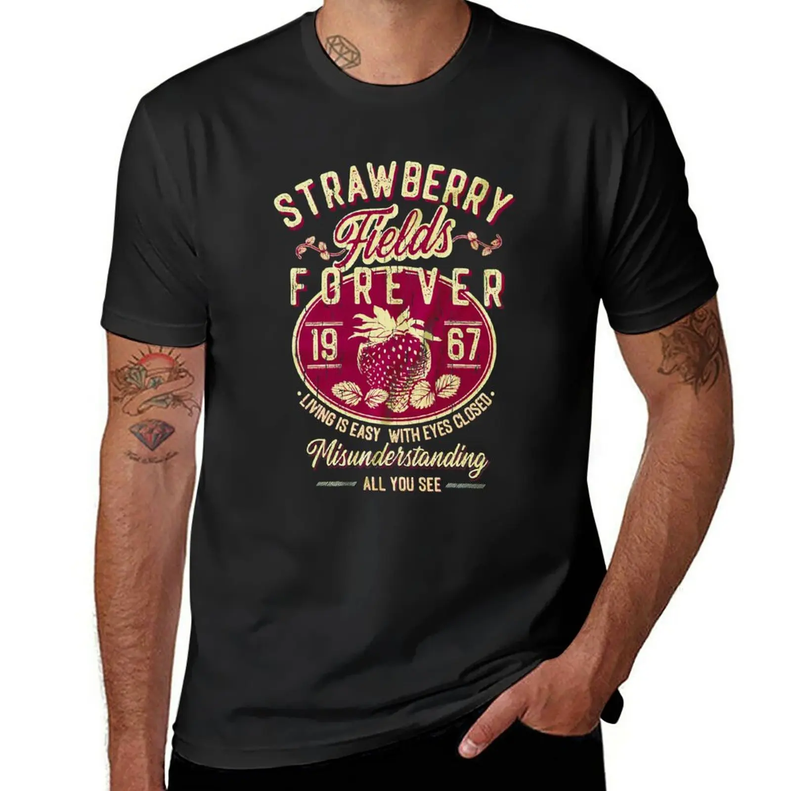 New Strawberry Fields Forever T-Shirt Magliette Pesanti T-Shirt Ad Asciugatura Rapida Abbigliamento Uomo