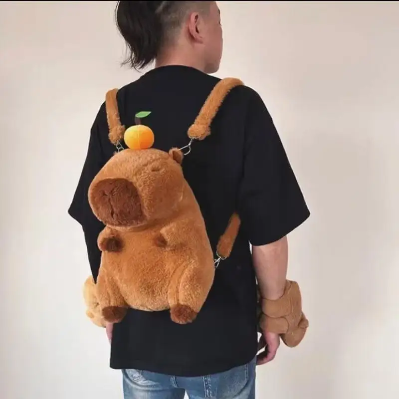 

2024 Miniso аниме мультфильм капибара реальная Новинка милая большая емкость детские мягкие игрушки Студенческая сумка детские подарки